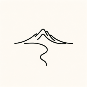 Single Line Mountain With Continuous Flowing Line