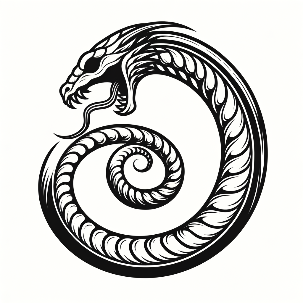 Single Line Ouroboros With Seamless Loop