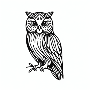 Single Line Owl With Continuous, Unbroken Line