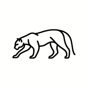 Single Line Panther In A Stalking Pose