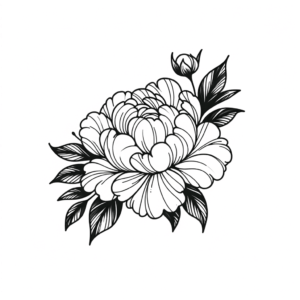 Single Line Peony With Continuous Flow