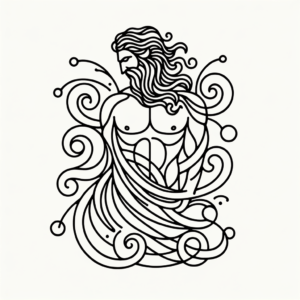Single Line Poseidon With Continuous Flow