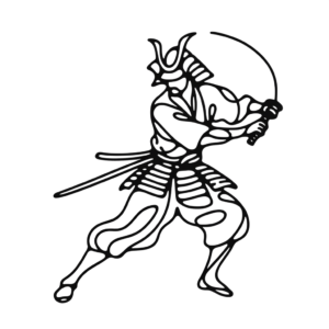 Single Line Samurai With Dynamic Pose