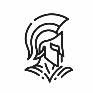Single Line Spartan Warrior With Minimal Details