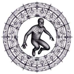 Single-Line Spiderman With Detailed Web