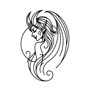 Single Line Succubus With Smooth, Flowing Lines