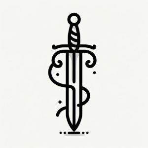 Single Line Sword With Smooth Curve