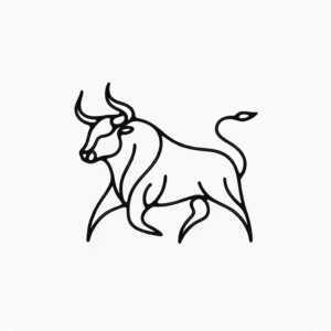 Single Line Taurus Bull With Continuous Stroke