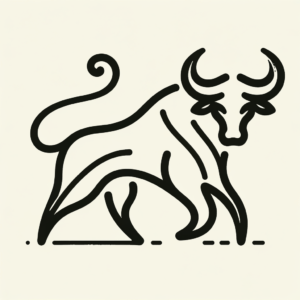 Single Line Taurus Glyph With Continuous Stroke