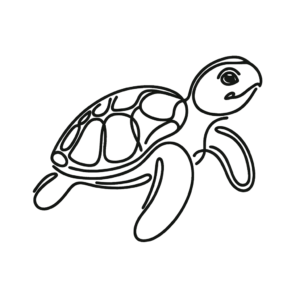 Single Line Turtle With Continuous Unbroken Line