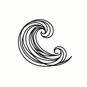 Single Line Wave With Unbroken Flow