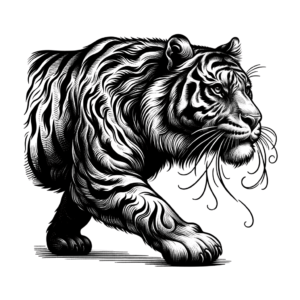 Sketch-Style Tiger With Artistic Lines