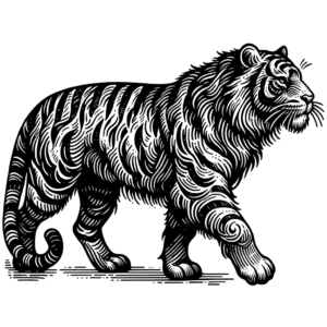 Sketch-Style Tiger With Rough Lines