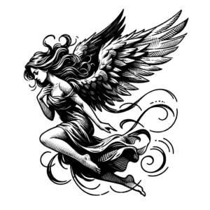 Sketchy Angel With Dynamic Pose