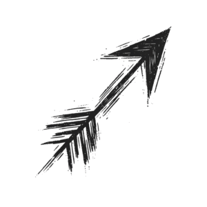 Sketchy Arrow With Rough, Artistic Lines And An Unfinished Look