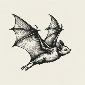 Sketchy Bat In Mid-Flight