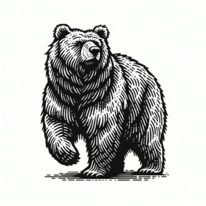 Sketchy Bear With Rough Texture