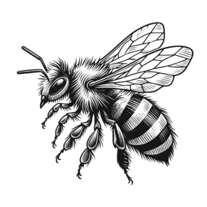 Sketchy Bee With Artistic Lines