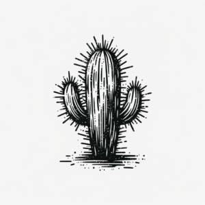 Sketchy Cactus With Loose Drawing Style