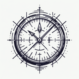 Sketchy Clock With Rough, Sketch-Like Lines