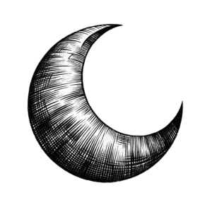 Sketchy Crescent Moon With Hatching
