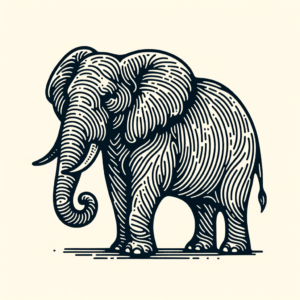 Sketchy Elephant With Quick Lines