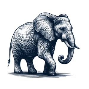 Sketchy Elephant With Quick Strokes