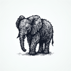 Sketchy Elephant With Rough Lines