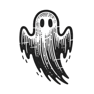 Sketchy Ghost With Rough, Unfinished Lines