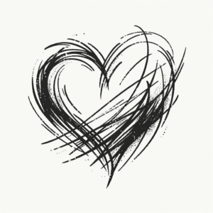 Sketchy Heart With Quick Strokes