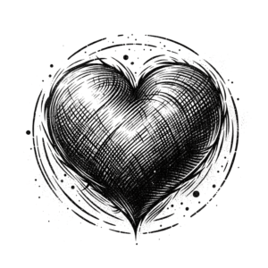 Sketchy Heart With Rough Texture