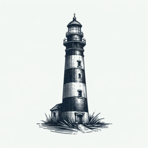 Sketchy Lighthouse With Freehand Strokes
