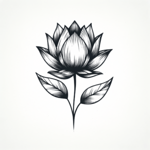 Sketchy Lotus With Rough Sketch Lines