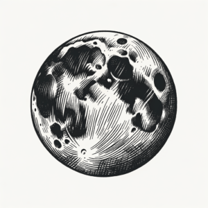 Sketchy Moon With Rough Pencil Lines