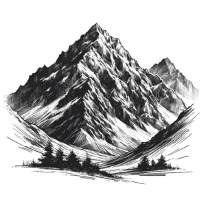 Sketchy Mountain With Rough, Expressive Lines