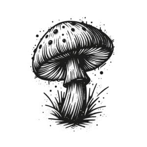 Sketchy Mushroom With Rough, Dynamic Lines