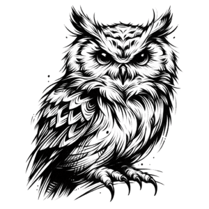 Sketchy Owl With Rough, Dynamic Lines