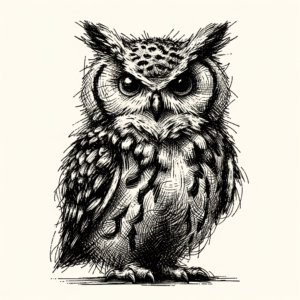 Sketchy Owl With Rough, Dynamic Lines