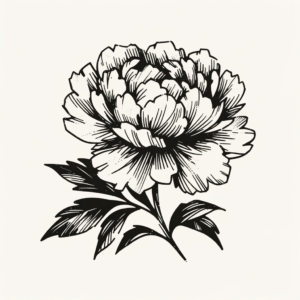 Sketchy Peony With Rough, Quick Strokes