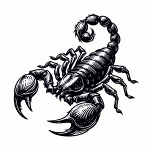 Sketchy Scorpion With Rough, Artistic Lines And A Hand-Drawn Look