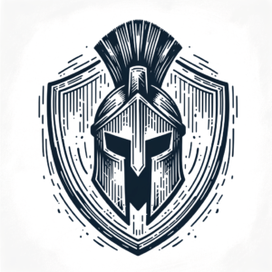 Sketchy Spartan Shield In Rough Lines