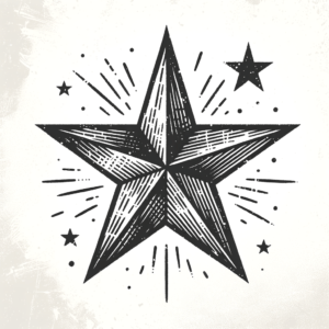 Sketchy Star With Rough, Hand-Drawn Appearance