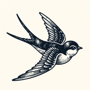 Sketchy Swallow With Hand-Drawn Feel