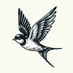 Sketchy Swallow With Rough Lines