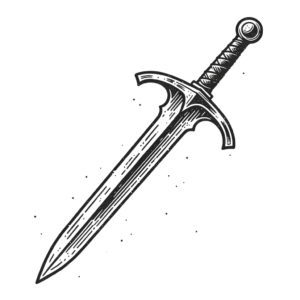 Sketchy Sword With Rough Sketch Lines
