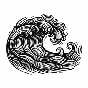 Sketchy Wave With Rough Strokes