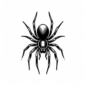 Solid Black Ink Spider In A Blackwork Style