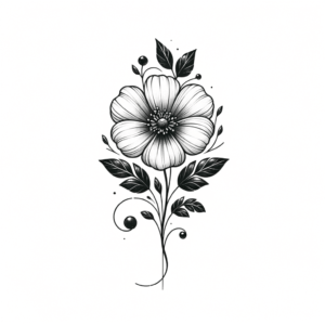 Subtle Vine Accents In A Botanical Flower