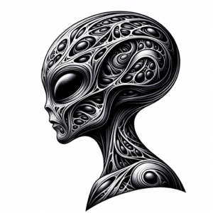 Surreal Alien With Distorted Features