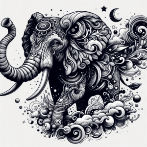 Surreal Elephant With Fantasy Elements